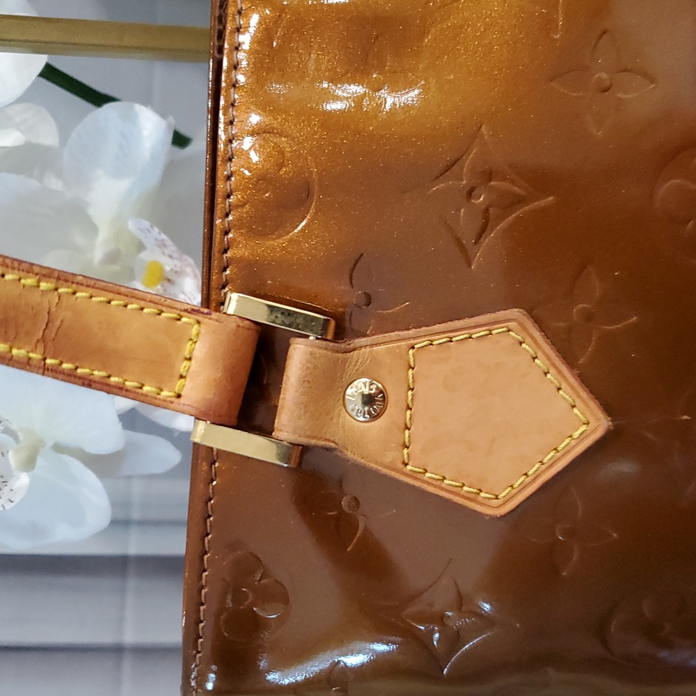 Louis Vuitton Brown Houston Vernis Leather monogram Tote Bag gold hardware LV - Picture 7 of 17